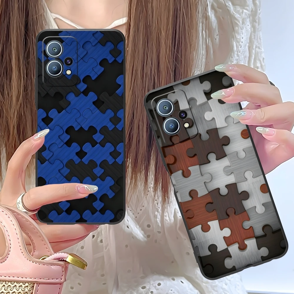 Чехол для мобильного телефона Puzzle Pretty Fashion Huawei P60 P50 P40 P30 P20 P10 P9 P8 Pro Lite Plus черный