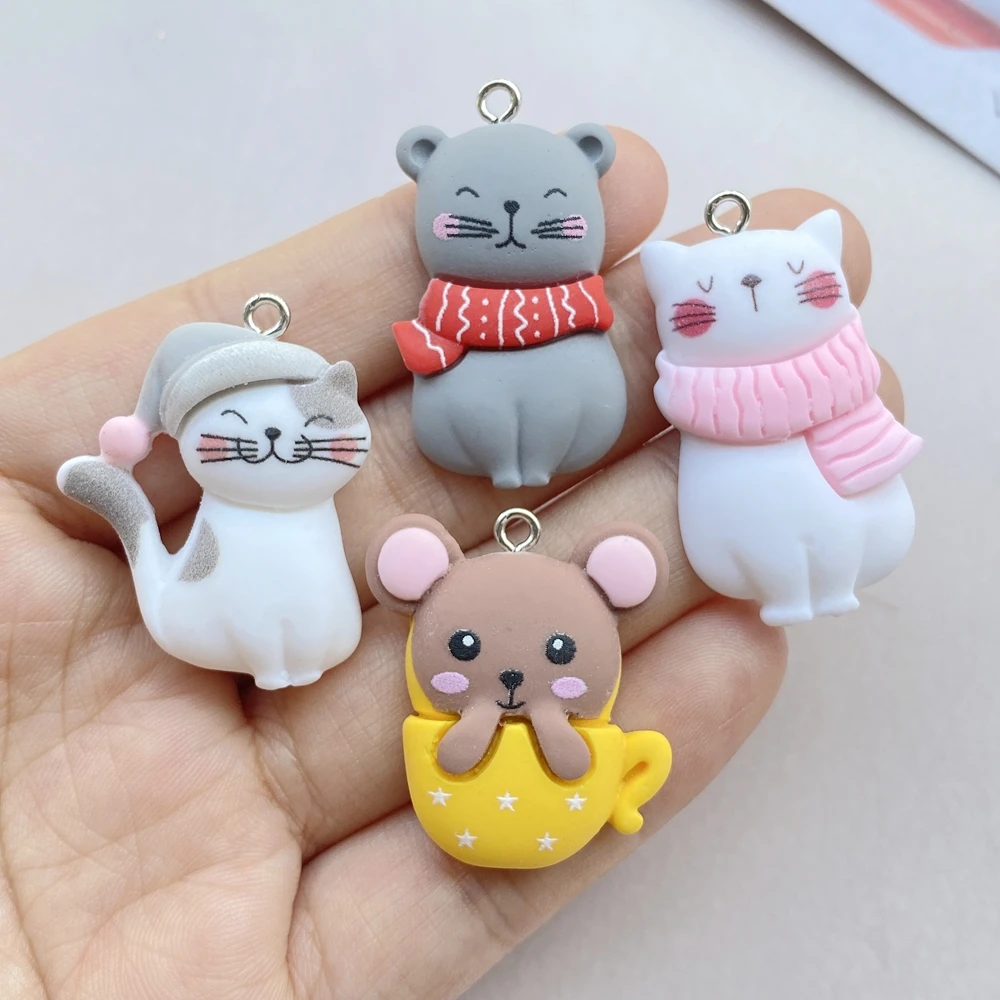 

Набор фигурок из смолы "Кот и Медведь", 10 шт