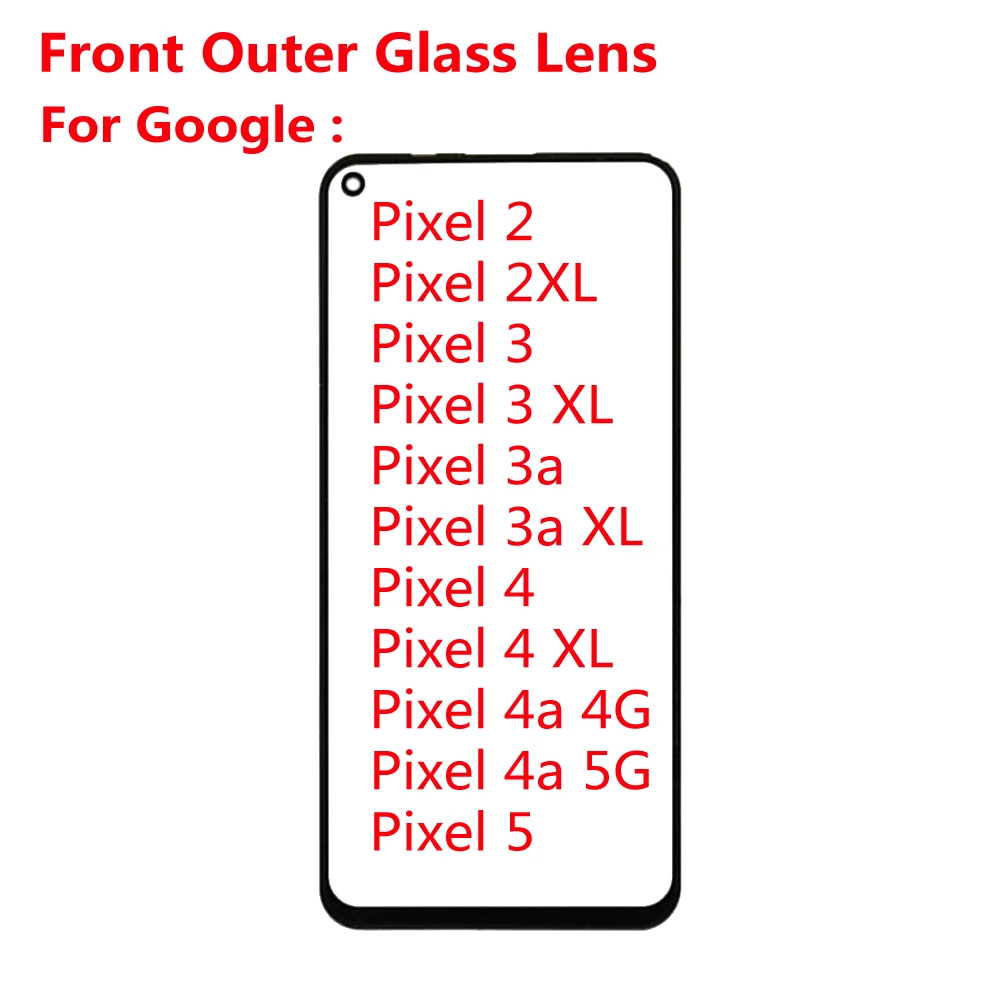 Внешний экран для Google Pixel 2 XL 3 3XL 3a 4 4XL 4a 4G 5G 5 передняя Сенсорная панель ЖК-дисплей