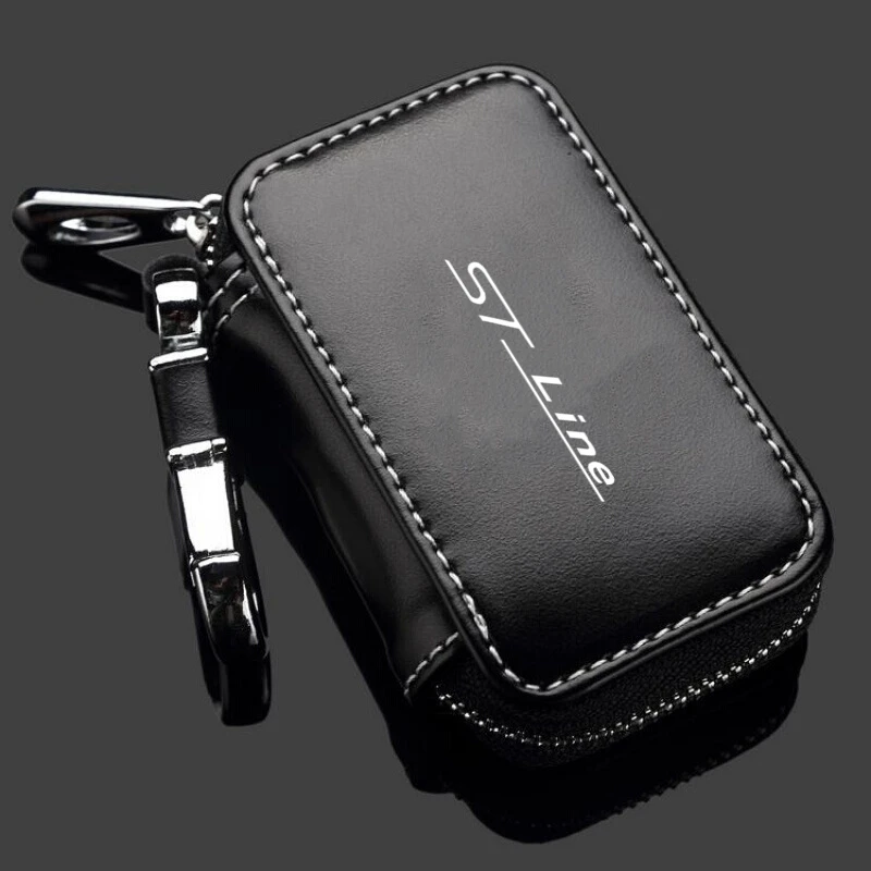 

Fashion Leather Key Bag Universal Key Case Car Keychain Key Wallet For Ford ST Line Fiesta Focus Mondeo Edge Kuga