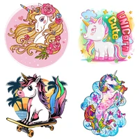 cartoon animals iron on patches heat transfers for clothing applique diy fusible patch textile thermo adhesive vinyl sticker