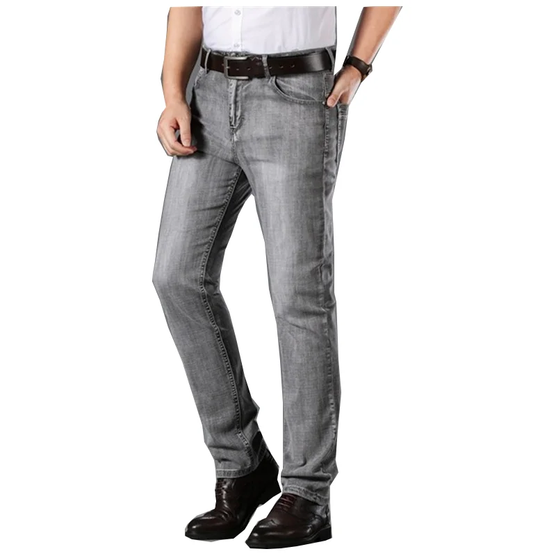 Men's Jeans New Grey Jeans Men's Small Straight Slim Fit Stretch Pants Design Straight Pants Size 28-40