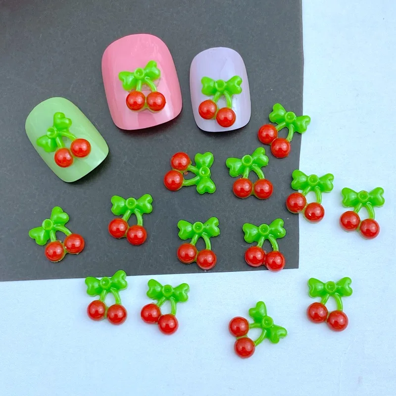 100 шт. 7*9 мм полимерные 3D красочные мини-драгоценные камни вишни с плоской задней