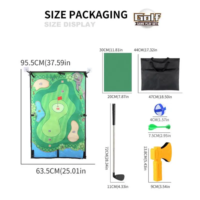 Chip And Stick Golf Game Двусторонний тренировочный коврик Chipping Полный комплект
