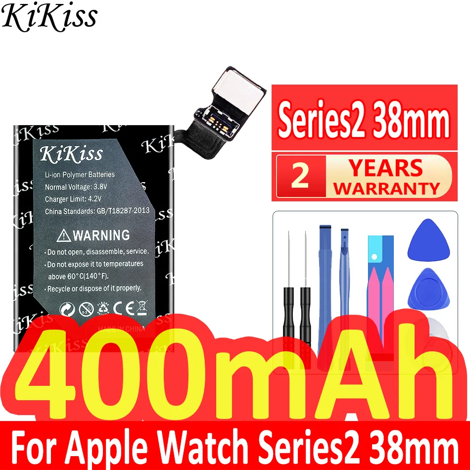

Аккумулятор KiKiss 400 мАч, версия 2, 38 мм, для Apple Watch серии 2, S2 S, 2, 38 мм, аккумулятор + Бесплатные инструменты