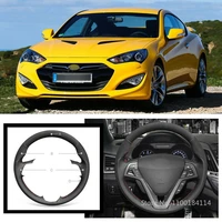 non slip durabl black suede leather steering wheel cover for hyundai veloster