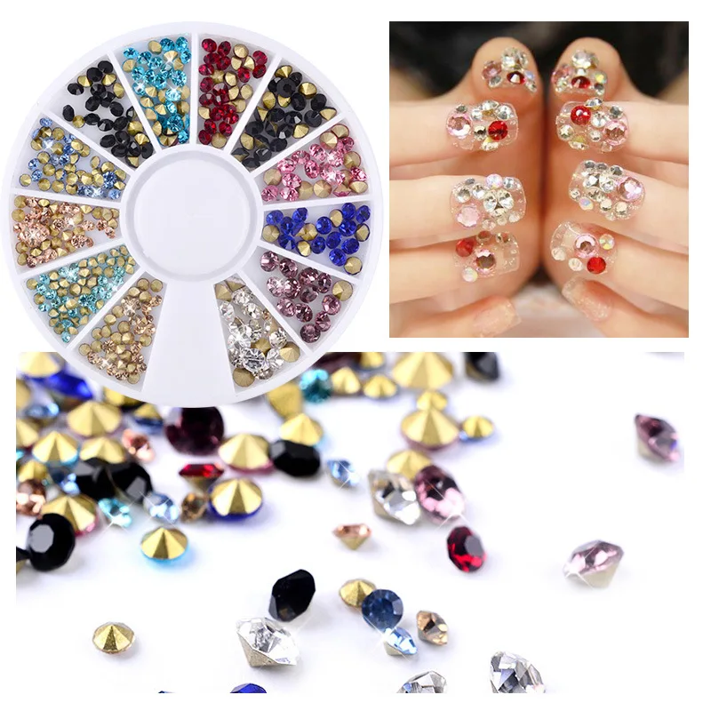 

Mixed Color Nail Art Glitter Rhinestone Crystal Gems Jewelry Bead Manicure Decoration Accessories Nail Supplies For Professional