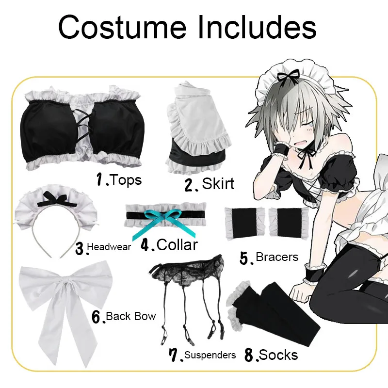 

Anime Date A Live Ⅳ Honjou Nia Cosplay Honjo Soji Maid Outfit Headwear Socks Accessories Sister Cute Maid Skirts Costume