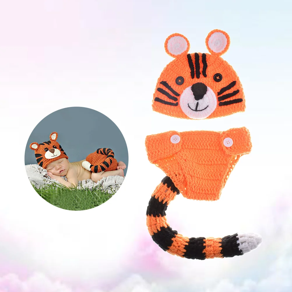 

1 Set Lovely Kawaii Adorable Tiger Newborn Costume Outfits for Photography