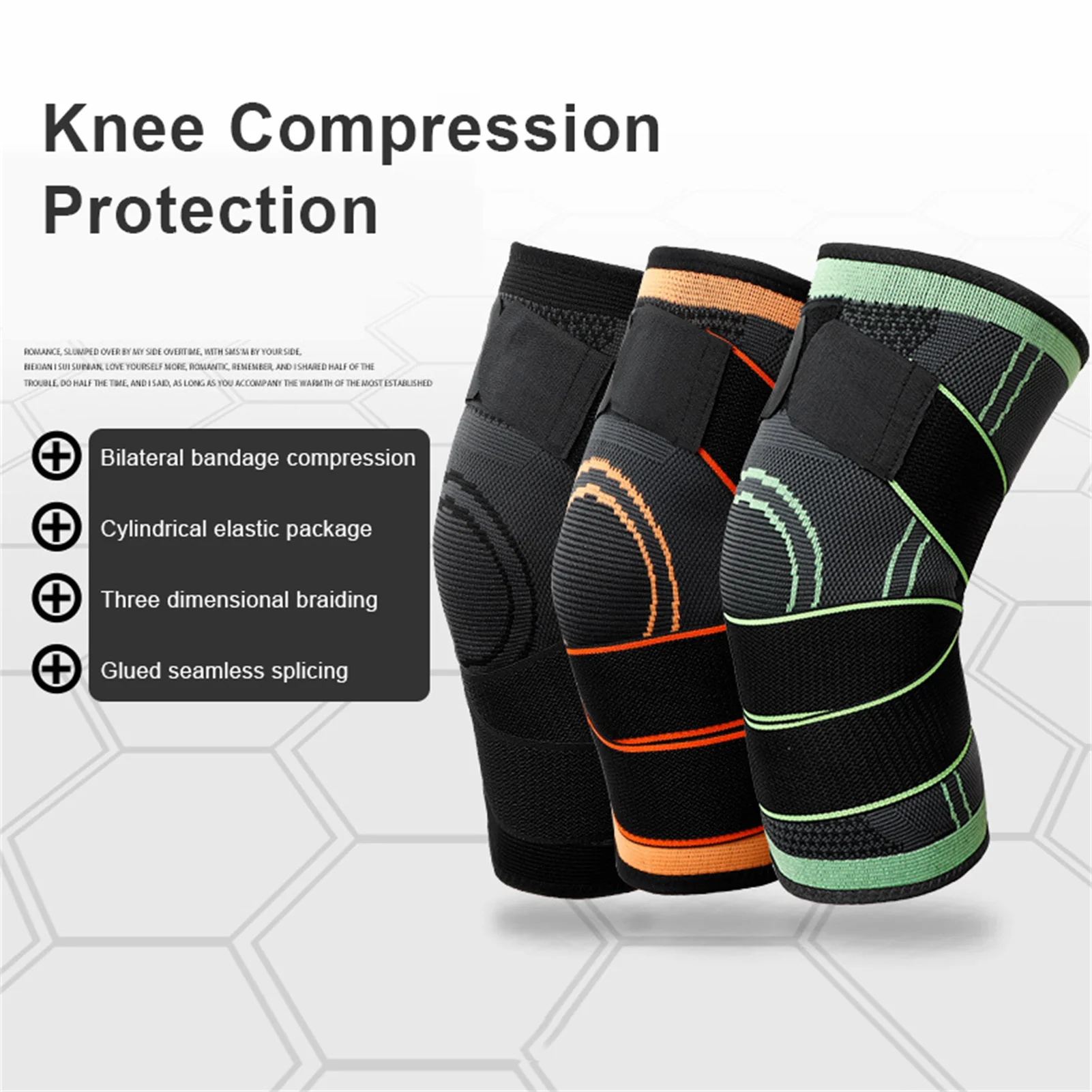

Knee Compression Sleeve Sports Kneepad Men Pressurized Elastic Knee Pads Basketball Brace Protector Fitness Equipment
