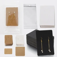 100sets earring cards and 50pcs bags necklace earring display cards self seal bags kraft paper card for diy jewelry packaging