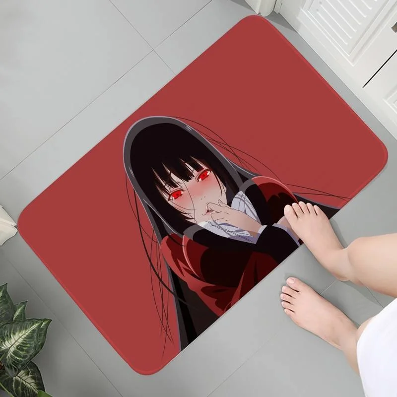 

Mats Entrance Indoor Bedroom Rug Carpet Hallway Flannel Anti-slip Kid Room Anime Kakegurui Jabami Yumeko Area Rugs Bath Mats