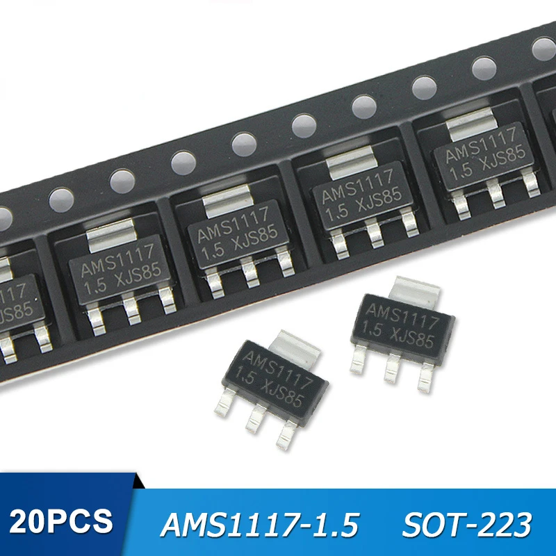 

20pcs/lot Ams1117-1.5 1.5v Sot-223 Voltage Regulator Power Supply Chip Buck Converter Arduino Uno