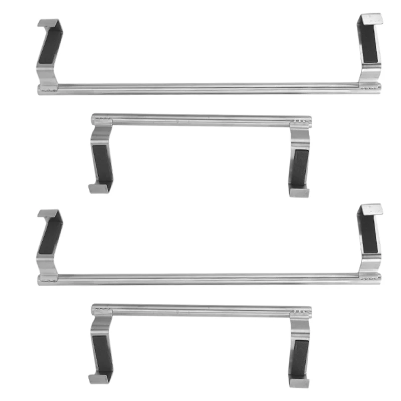 

4 Pack Kitchen Und Er Cabinet Towel Paper Hanger Rack,2 Sizes Stainless Steel Towel Holder Drawer Punch-Free Hook(S & L)