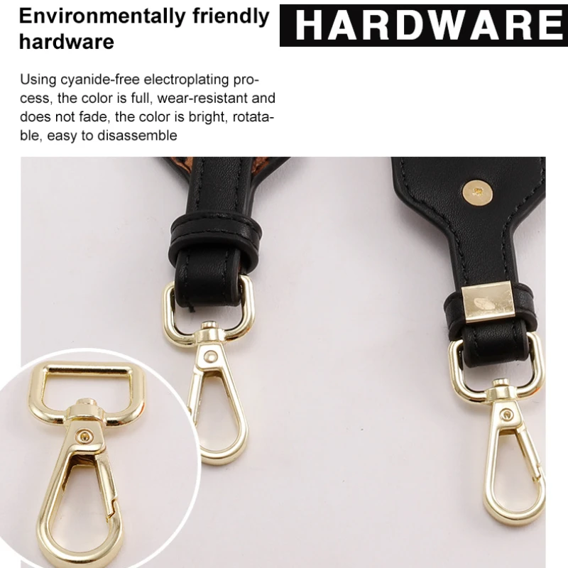 Woman PU Leather Wide Shoulder Strap Lychee Pattern Two Long Short Bucket Bag Strap Luxury Designer Replacement Bags Straps