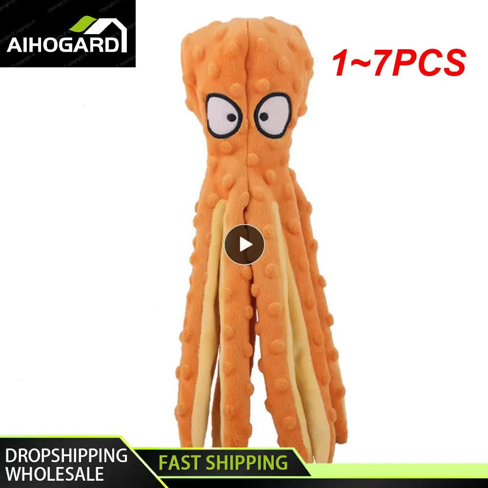 

Мягкая плюшевая игрушка в виде осьминога для собак, 1-7 шт.