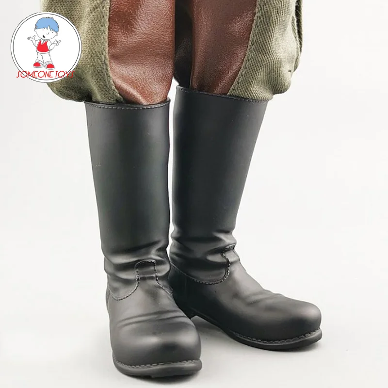

Модель мужской кожаной куклы в масштабе 1/6, полые мужские солдатские черные высокие сапоги для 12-дюймовых экшн-фигурок