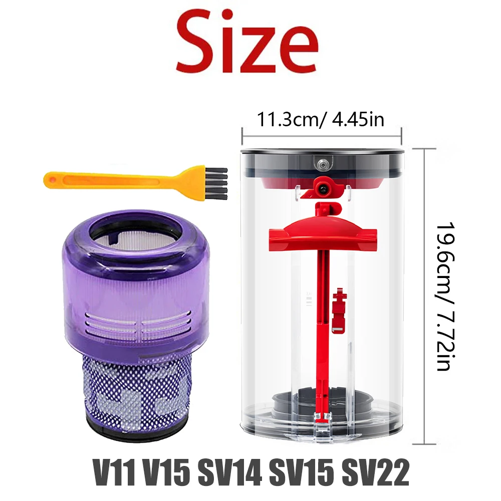 

Модернизированный пылесборник и фильтр для пылесоса Dyson V10 V11 V15, маленький и большой контейнер для пылесоса с различными регионами