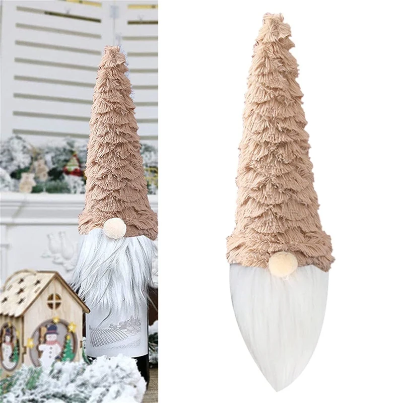 Christmas Wine Bottle Cover Hat Shape Champagne Gnomes Swedish For Dinner Table Decor Promotion |