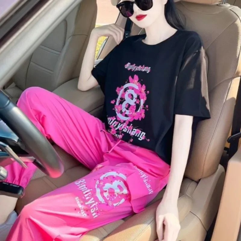 Женский спортивный костюм из 2 предметов свитшота и брюк комплект одежды для