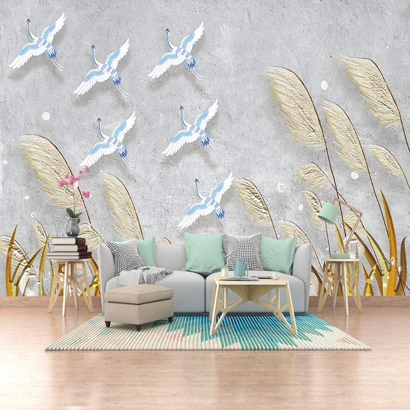 

Photo Wallpaper Modern Simple Relief Straw Bird Mural Living Room TV Sofa Bedroom Background Wall Papers Abstract Art Home Decor