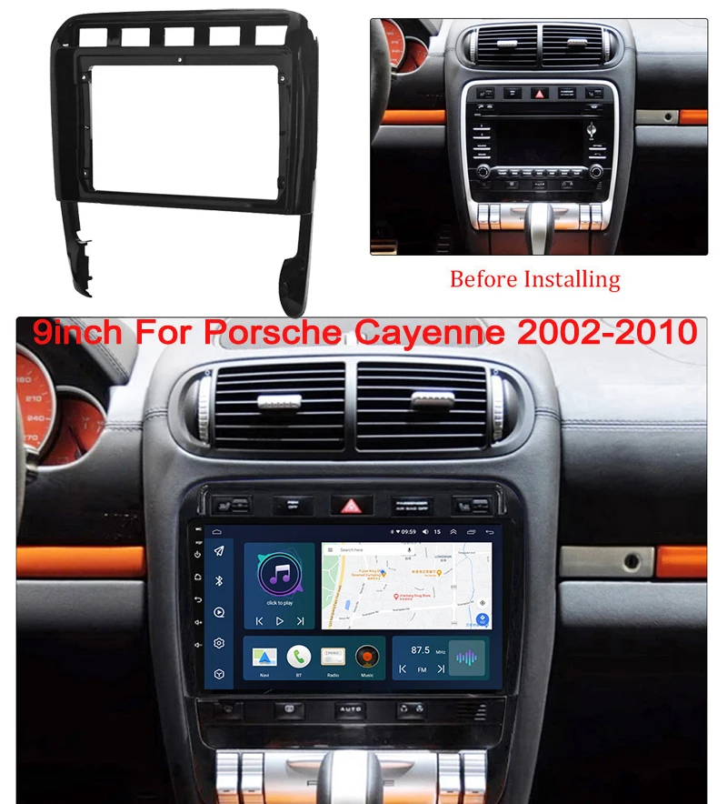 

9-дюймовый автомобильный радиоприемник для Porsche Cayenne 2002-2012, автомобильная аудиостереопанель для монтажа, двойная панель DVD, рамка