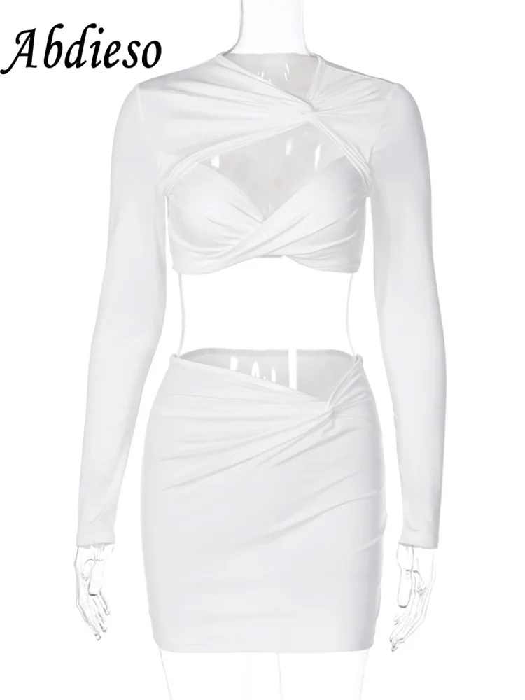 Abdieso Сексуальные облегающие вечерние платья с вырезом и длинным рукавом для