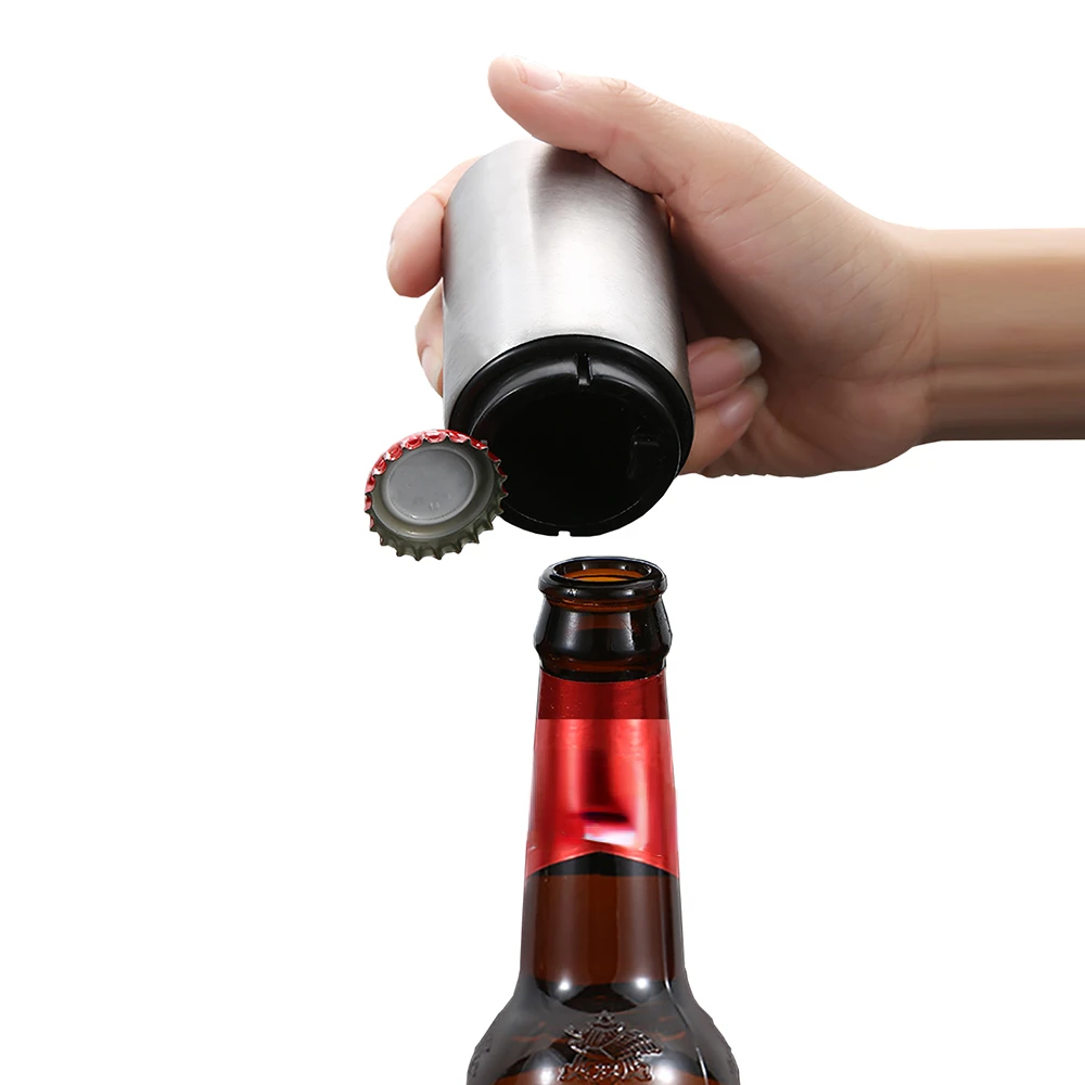 

Beer Bottle Opener Stainless Steel Push Down Opener Magnet Beer Opener Wine Beer Soda Cap Opener