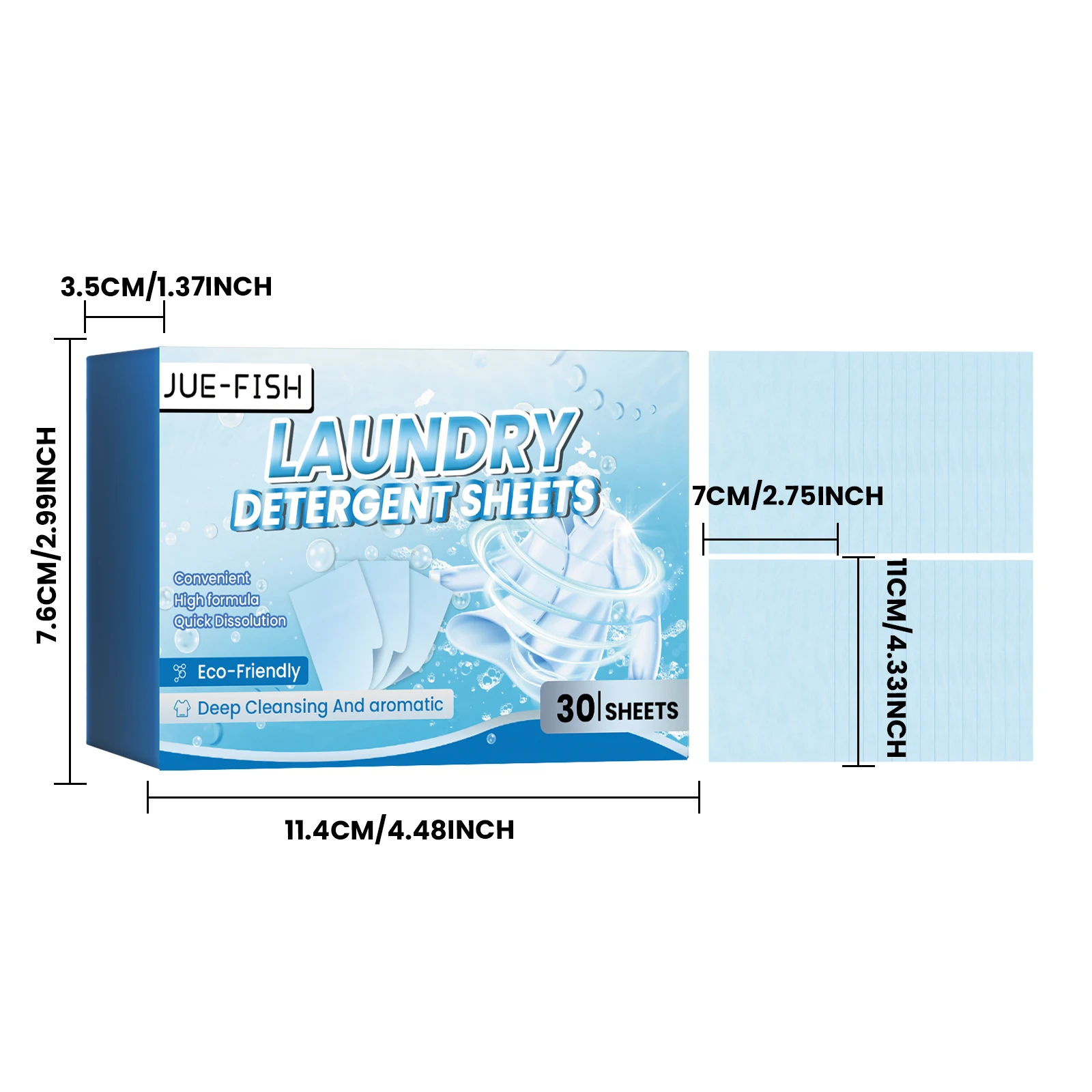 Jue-Fish Экологически Чистые Листы Для Стирального Порошка Глубокая Очистка