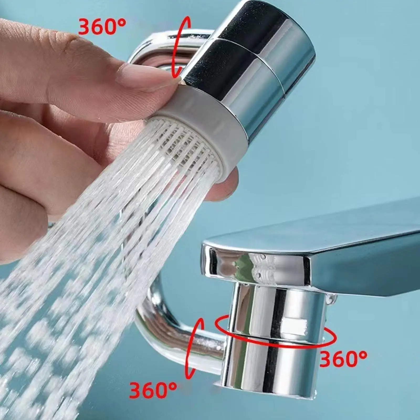 

Robotic Arm Kitchen Faucet Aerator 1080° Rotation Extender Water Spray Faucet Swivel Head Splash-proof Saving Plastic Adapt R9C6