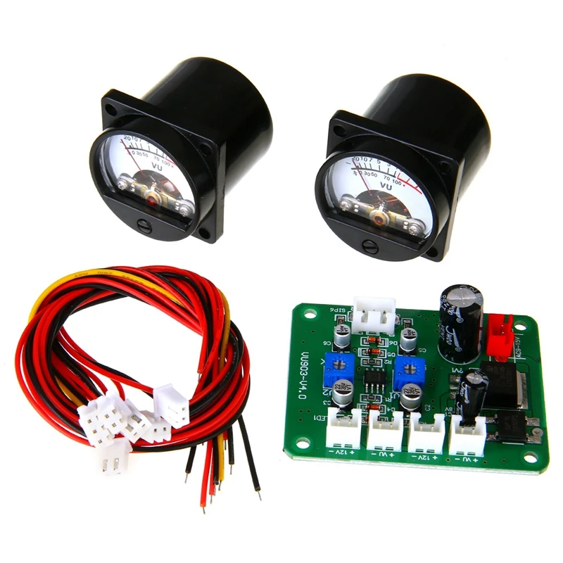 

2PCS 10-12V VU Panel Meter 500UA Warm Backlight Recording + Drive Module