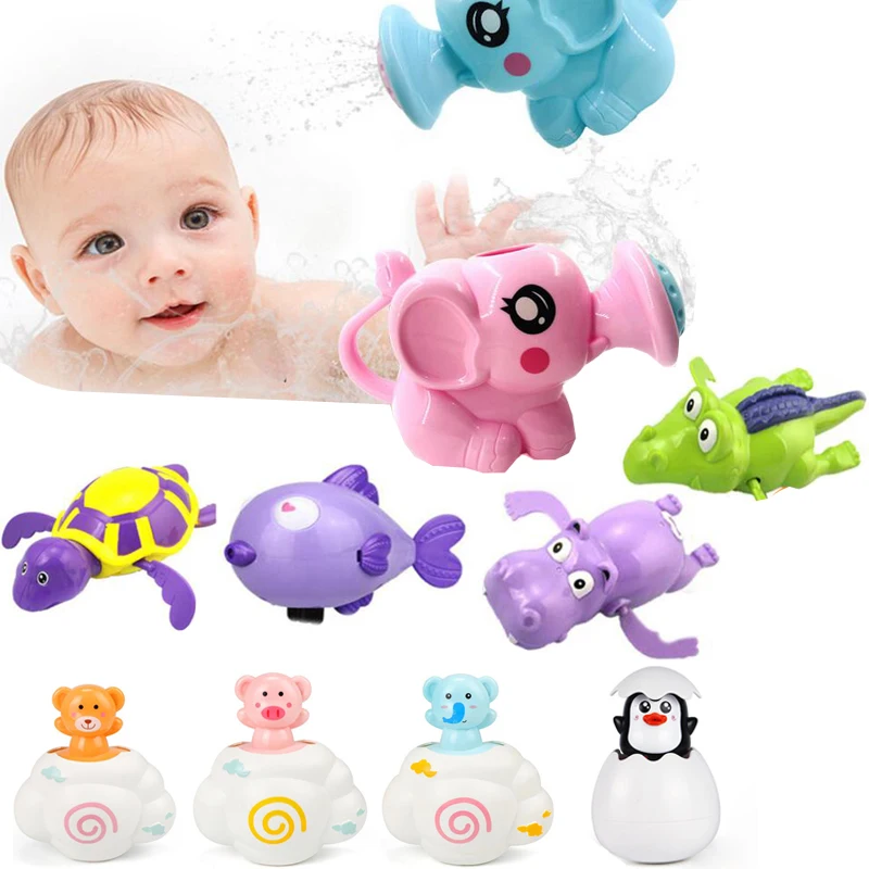 Toddler Toys Bathing Kid Water Toy Bathtub Infant Swim Turtle Wound-up Chain Clockwork Kids Beach Spray Water Shower Bath Toys