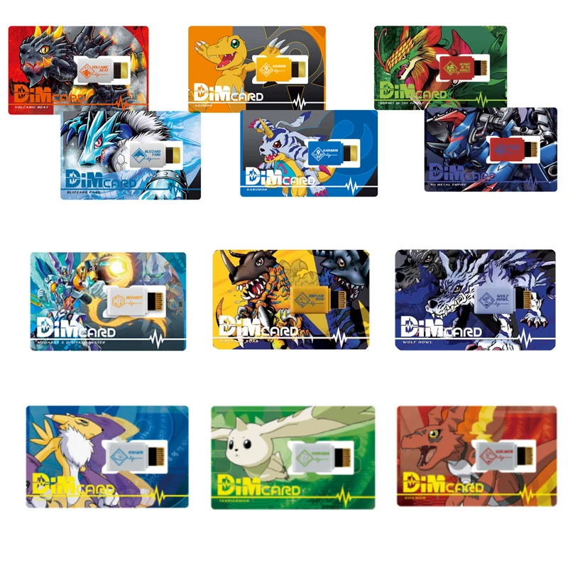Digimon Adventure PB DINOSALIR ROAR WOLF HOWL Medarot Agumon DIM Card película protectora Stingmon figura modelo tarjetas