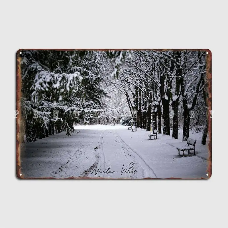 

Winter Vibes Metal Sign Cinema Kitchen Party Custom Wall Decor Tin Sign Posters