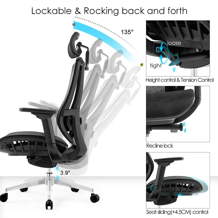 Современные роскошные высокие спинки новая модель поворотный эргономичный