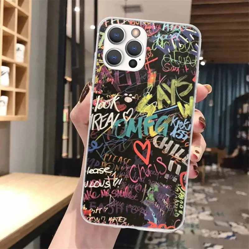 Фото Модный чехол для телефона с граффити для iPhone 13 12 Mini 11 Pro X XR XS Max 8 7 Plus SE 2020 6 + 6S 5 5S, чехол с рисунком №5