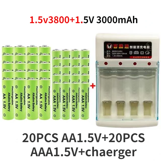 

100% Original 1.5V AA3.8Ah+AAA3.0Ah Rechargeable battery NI-MH 1.5 V battery for Clocks mice computers toys so on+free shipping