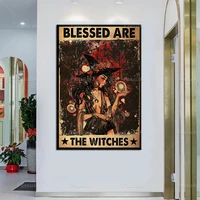 wiccan wall art prints poster love hippie witch posterhippie witchcraft posters blessed are the witches vintage poster decor
