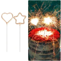 creative sparkler candle romantic star love shaped cake toppers candle ornament for birthday wedding anniversary valentines day