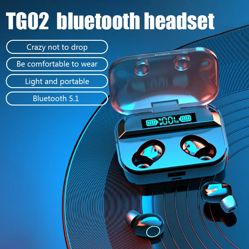 

TG02 TWS Bluetooth Earphones Gaming Wireless Headphones HiFi Headset Noise Reduction Gamer Earbuds With Mic For Smartphones