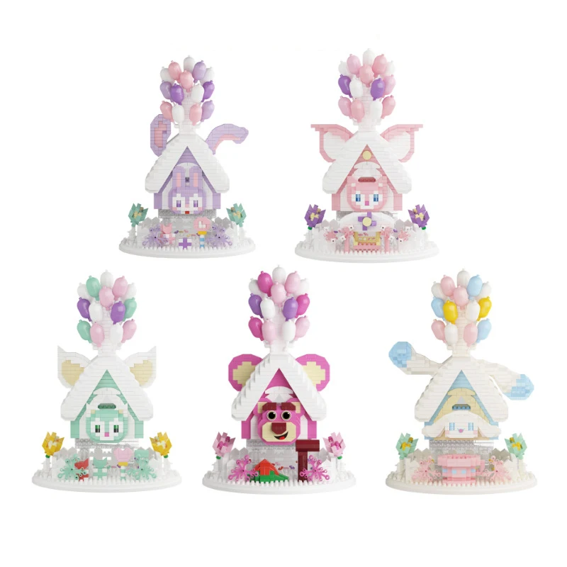 Милый конструктор «домик-шар Диснея», конструктор «стеллалоу», Gelatoni, Linabell, Duffy, White Dog, маленькая модель-конструктор, игрушки для детей, подарок