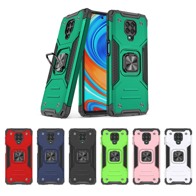 F3 POCO X3 F2 M4 X4 Pro Cases Shockproof Armor Case For Xiaomi Redmi Note 9S 10S 11S Pro Metal Ring Holder Stand Hard TPU Cover