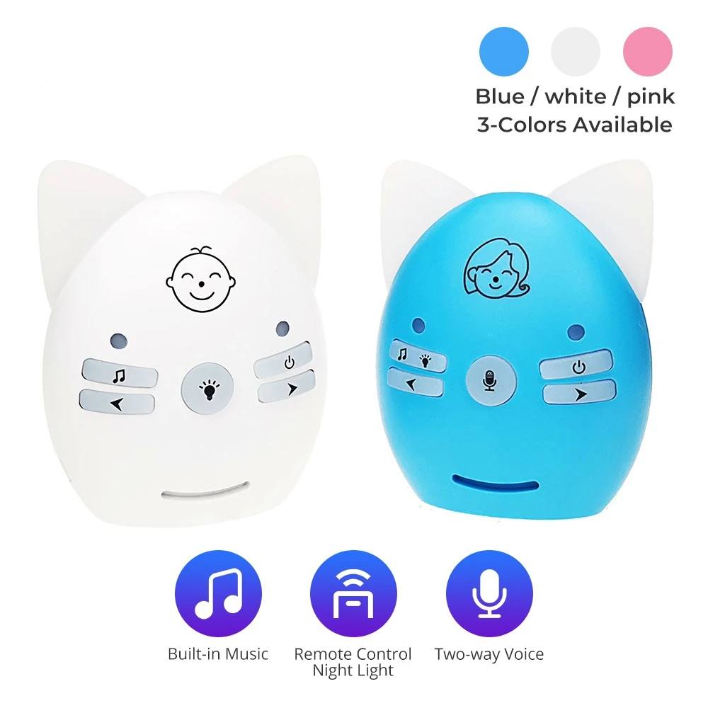 

Baby Monitor Wireless Two-Way Audio Walkie Phone Alarm Kids Babysitter Radio Nanny Intercoms with Night light Music monitor bebe