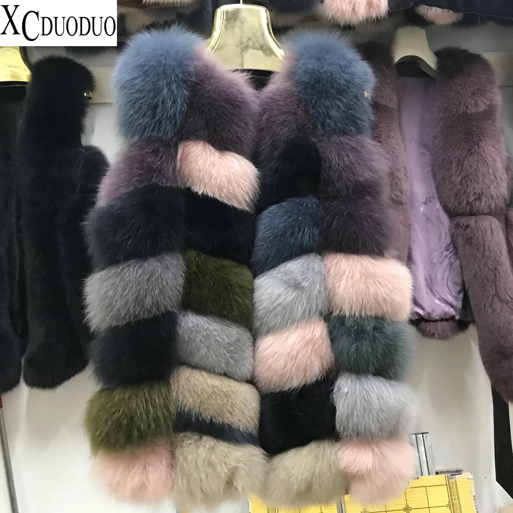 

New Arrival Women Real Fox Fur Colorful Vests Winter Warm Natural Fox Fur Waistcoat Elegant Ladies Fashion Natural Fur Gilets