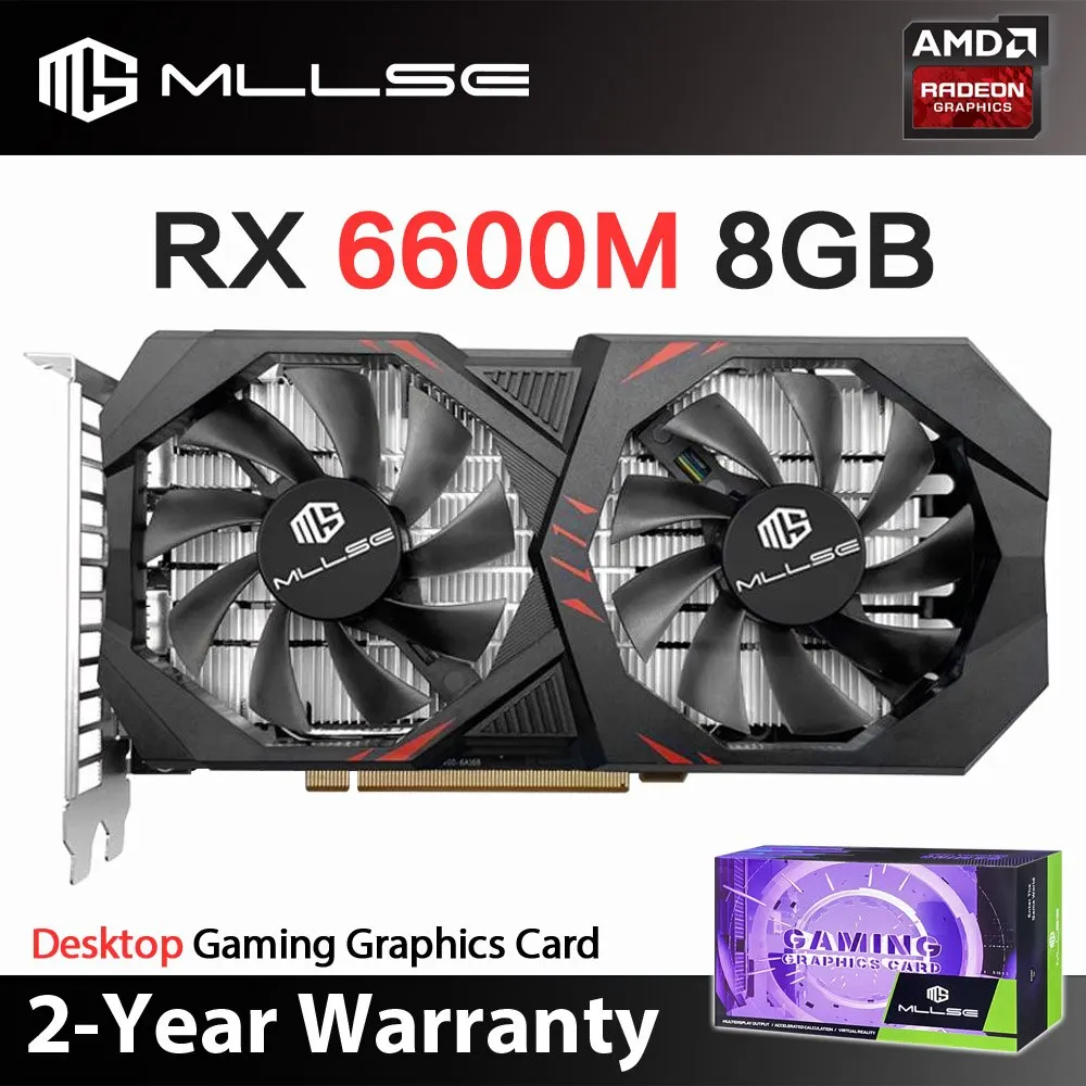 Видеокарта MLLSE AMD RX 6600M 8GB GDDR6 128Bit PCI-E 4,0 × 8pin Radeon GPU Rx 6600M настольная игровая видеокарта Placa De Video