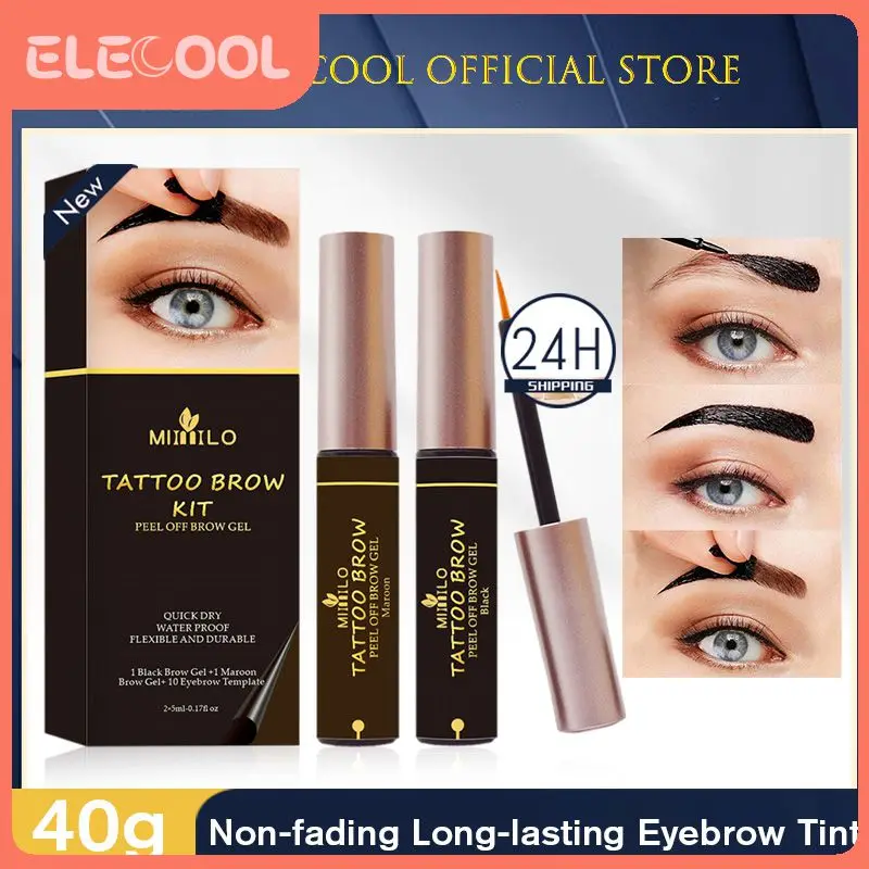 

Peel Off Eyebrow Dye Gel Set Waterproof Long-Lasting Black Brown Eyebrows Tattoo Tint Makeup Eye Brow Enhancer Women Cosmetics