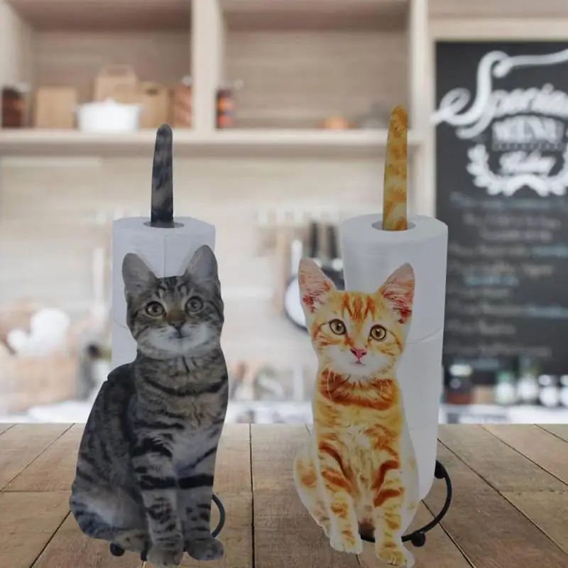 

Toilet Paper Towel Holder Cat Shape Bathroom Tissue Napkin Storage Rack Gift For Cat Lovers Toilet Roll Holder WC Paper Stand