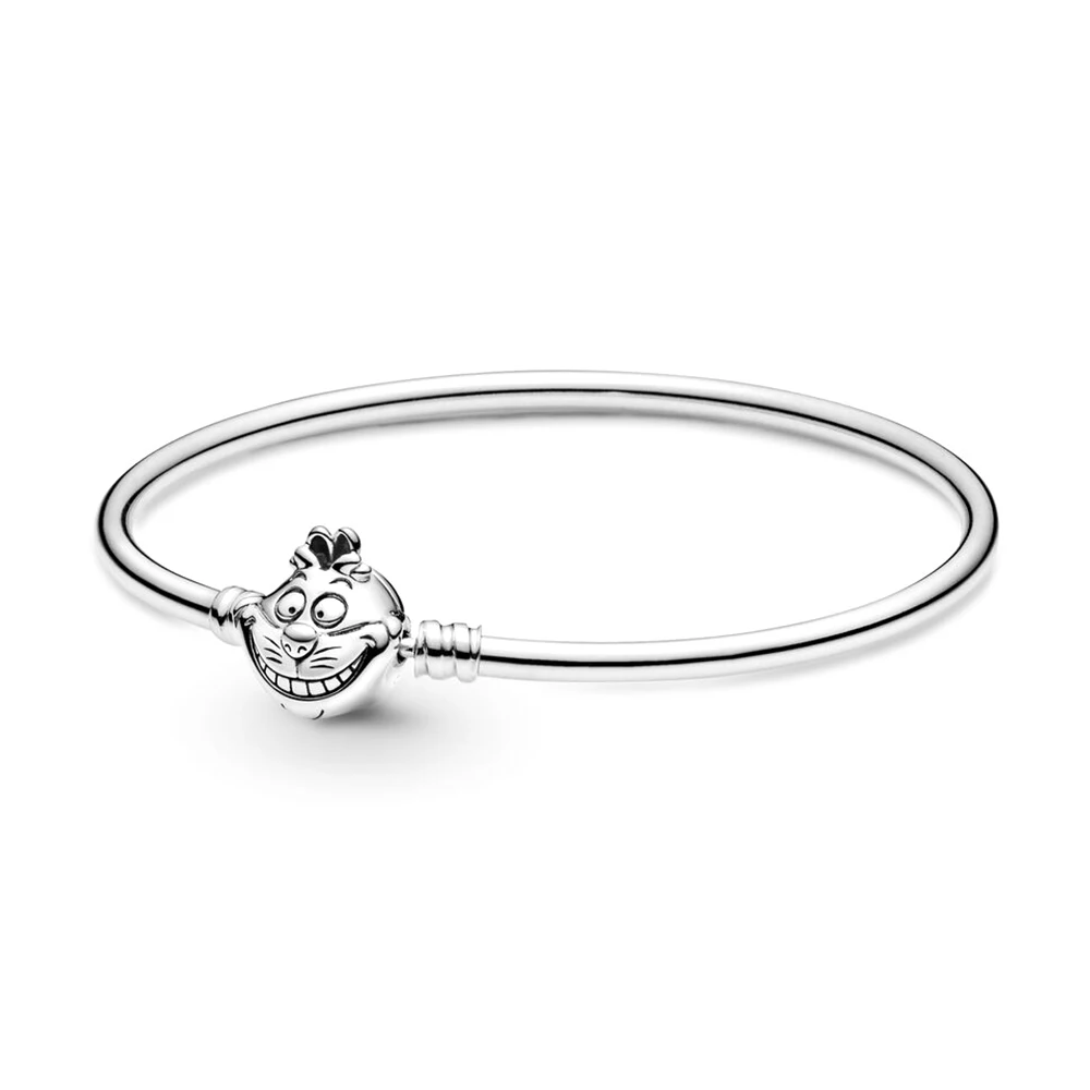 

Alice in Wonderland Cheshire Cat Clasp Pandora Moments Bangle 925 Silver Fit for Pandora Exquisite Party Ladies Jewelry Gifts