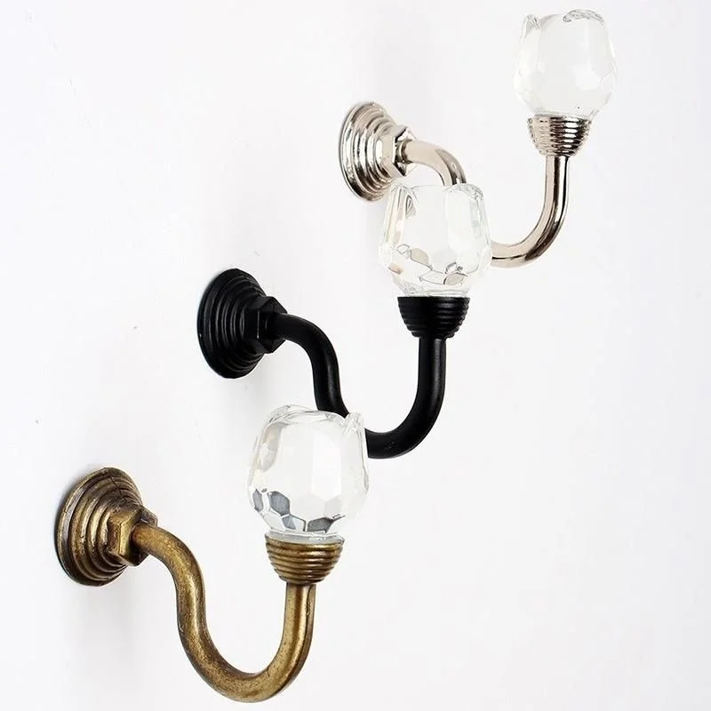 

1pcs Metal Crystal Glass Curtain Ball Holdback Wall Tie Back Hooks Hanger Holder Luxurious Window Accessories Home Decoration