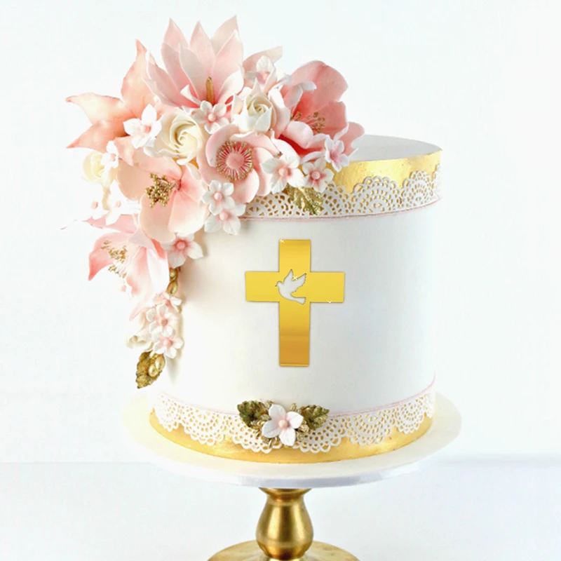 

1 шт. многофункциональные акриловые топперы для торта на день рождения, топперы для торта на Первое причастие, топперы для торта на крест
